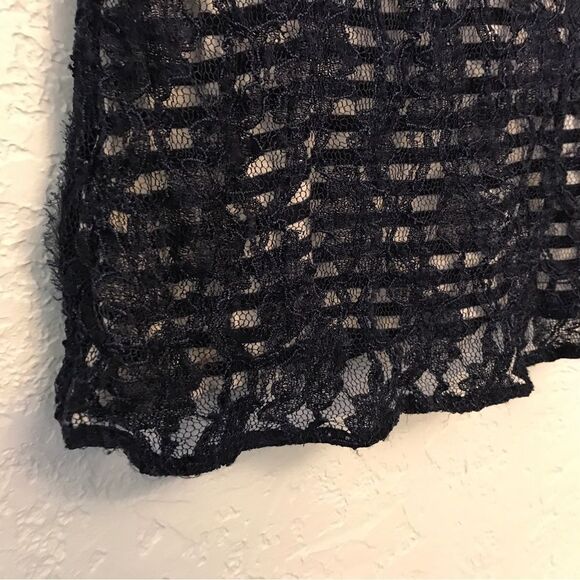 Anthropologie Meadow Rue Lace Overlay Striped Top (M) - Picture 8 of 10